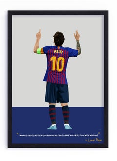 اشتري Lionel Messi Barcelona Framed Poster 30x40cm - Football Memorabilia, Wall Art, Soccer Collectible, Gift for Fans في الامارات