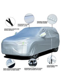 Buy Car cover full covers with reflective strip sunscreen protection dustproof uv scratch-resistant for 4X4/SUV business car in UAE