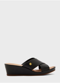 Buy Cross Strap Low Heel Wedge Sandals in UAE