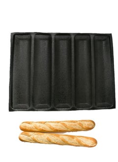 Buy Silicone Perforated Baking Forms Sandwich Mold French Baguette Bread Pan Food Mat 5 Loaf Non-Stick Baking Liners in Saudi Arabia