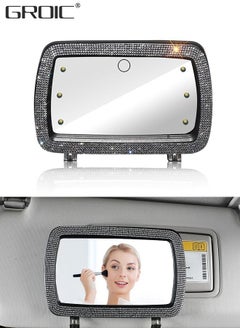 اشتري Car Sun Visor Vanity Mirror,Bling Makeup Vanity Mirror,Dimmable Clip-on Rear View Sun-Shading Cosmetic Mirror with Touch on Screen for Car Truck SUV في الامارات