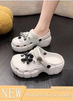 Buy Women's Crocs clogs Sandals Bath Slippers Quick Drying Slide Sandal Non-Slip Soft Shower Slippers Spa Bath Pool Gym House Slippers Beach Sandals for Indoor & Outdoor in Saudi Arabia