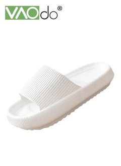 اشتري Household Slippers Women Non-Slip Bathroom Slip On Thick Bottom Soft Bottom Bathroom Shower Slippers White في الامارات