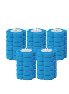 Buy Disposable Toilet Brush Set Including 30 Disposable Sponge Toilet Brush Head Replacements Household Toilet Bowl Cleaning Brush Set for Bathroom Toilet Cleaning (Blue, 30) in UAE