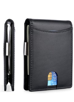 Buy Skycare  Slim Wallets for Men - Leather Money Clip Mens Wallet - RFID Blocking Front Pocket Bifold Wallet - Minimalist Credit Card Holder with Gift Box in UAE