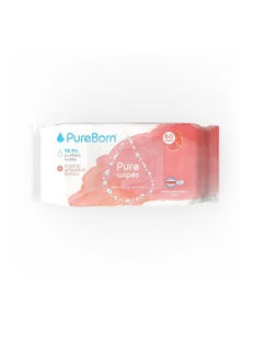 اشتري PureBorn Organic/Natural Cotton Pure Baby Water Wipes with Grapefruit extract في الامارات