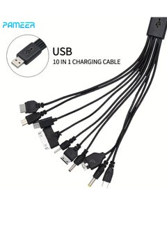 Buy Multi USB Charger Cable 10 in 1 Universal Charging Cable, Data Cable Charging Cable USB To 10 Charging Heads,  USB Cable Compatible with Samsung, LG Huawei ZTE, and Sony Ericsson iPhone in UAE