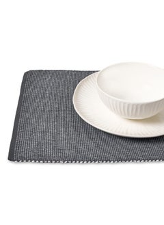 اشتري Fib Ribbed Placemat, Grey & Chambray - 33X48 Cm في الامارات