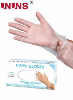 اشتري 100PCS Disposable Gloves Vinyl Kitchen Gloves Cleaning Gloves Oil Resistant & Waterproof for Cleaning, Food Handling, Housework في الامارات