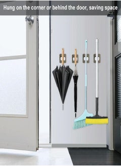 Buy 4 Piece Wall Mounting Cleaning Tools Broom and Mop Holder Set for Space Saving and Home Organization in Saudi Arabia