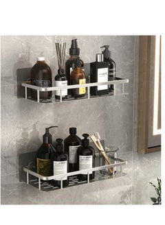 Buy 2-Piece Wall Mounted Stainless Steel Bathroom Shower Shelf in UAE