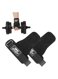 Buy Lifting Straps for Weightlifting Wrist Support Strap Anti Slip Weight Lifting Straps with Double Layer Leather 4mm Finger Spacer Neoprene Padded Deadlift Gym Strength Training Accessories in Saudi Arabia