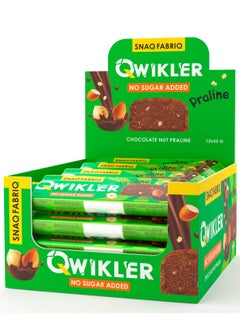 Buy Qwikler Bar with Chocolate Nut Praline No Sugar Added 12x35g in UAE