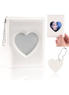 اشتري 3 Inch Mini Photo Album Set, Kpop Photocard Holder Book Binder With Pendant And DIY Keychian For Collecting Picture, 32 Pockets (White) في الامارات