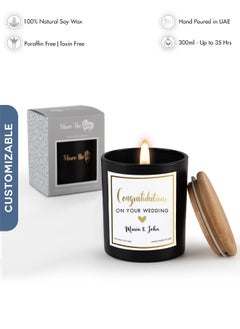 Buy Personalised Scented Candle - Congratulations On Your Wedding Luxury Soy Wax Candle - Black in UAE