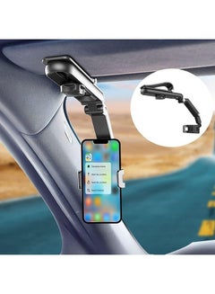 Buy Car Phone Holder for Sun Visor, 1080° Rotatable Sun Visor Car Phone Mount Foldable Dashboard Phone Holder for Car, Universal Adjustable Spring Clip Car Cell Phone Stand for All Phone in Saudi Arabia