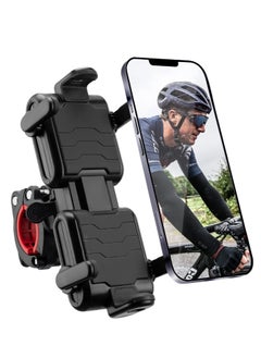 اشتري Bike Phone Mount Holder Motorcycle Phone Mount for Handlebar Accessories Compatible with iPhone 13 13 Pro Max 11, Galaxy and Other 4.1-6.8 Inches Cellphones (Black) في الامارات