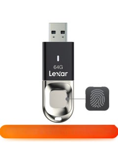 اشتري F35 USB Flash Drive, 64GB Lexar Metal Fingerprint Encrypted USB Flash Drive, Ultra-fast Recognition Durable Material U Drive, (64GB) في الامارات