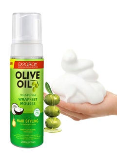 Buy Olive Oil Hair Styling Mousse, Hair Control Mousse with Coconut Oil Non Sticky Moisturizing Nourishing Curl Hair Foam Mousse for Hair Volumizing and Against Frizz for All Kinds Hair 200ml in Saudi Arabia
