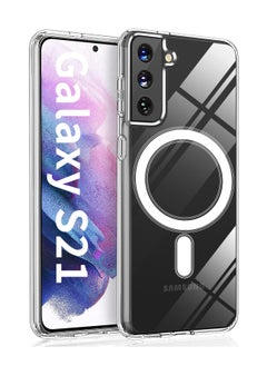 Buy S21 Case Clear Cover for Samsung Galaxy S21, with Support magsafe Charger Charging Ultra-Thin Shockproof and Transparent Non-yellowing Case in UAE