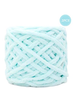 Buy 2-Piece Knitting Wool Yarn,Knitting Yarn Coarse Yarn for Crochet, Soft Chunky Yarn for Projects Making Plush Balls Handmade Bags Sweaters Shoes Hats Blankets Scarves Blue in Saudi Arabia