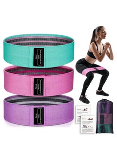 Buy Resistance Bands Exercises for Legs Wide Nylon Fabric, 3 Resistance Levels Bands in Saudi Arabia