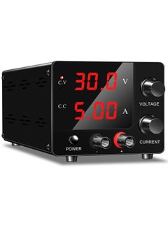 اشتري DC Power Supply Variable, 30V 5A Bench Power Supply with Encoder Adjustment, Upgraded 3-Digits LED Display, Mini Regulated DC Bench Power Supply في الامارات