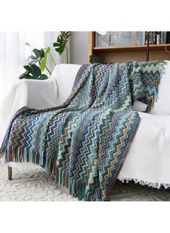 Buy Boho Throw Blanket, Home Decor Stripe Woven Blanket with Tassels, for Chair Bed Couch Decorative, Knit Throw Blankets 127x180cm in UAE