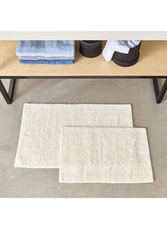 اشتري Ever Eco 2-Piece Cotton Viscose Bathmat Set 80 x 50 cm في الامارات