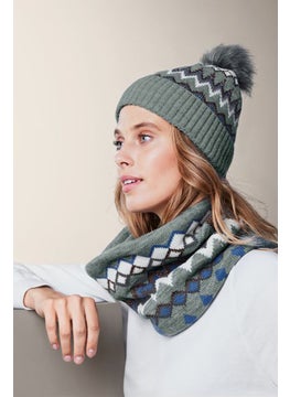 Buy Women Textured Beanie, Grey Combo in UAE