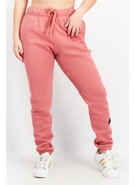 اشتري Women Sportswear Fit Brand Logo Print Sweat Pants, Red في الامارات