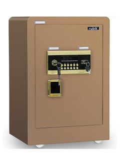 Buy Dual Security Safe Box Large with Digital Keypad and Key Lock Protect Jewelry Documents Cash for Home Office RB-60DF (Size, 60x40x35cm) Brown in UAE