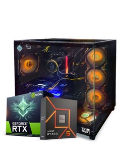 Buy True Nort Gaming PC, AMD Ryzen 5-7600X, RTX 4060, 16GB RAM, 1TB SSD, Liquid Cooler 360 MM, Window 11 Pro, Black Case in UAE