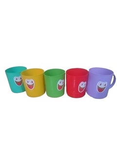 Buy Multi-colored plastic cups 5 cups in Egypt