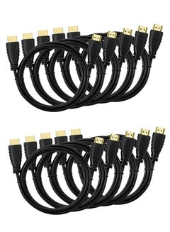 Buy 10-PACK KUWES 4K HDMI Cable 6.6FT Ultra High Speed Gold Plated Connectors 3M in UAE