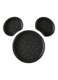 Buy Prestige New Disney Bake with Mickey Mouse 3 Piece Mickey Head Cake Tins for Baking - Non Stick Cake Tin, Carbon Steel Bakeware, Red & Black in UAE