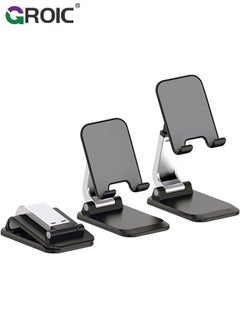 اشتري Phone Stand for Desk, Portable Cell Phone Stand Holder, Fordable Height Angle Adjustable iPhone Stand Cradle Dock, Compatible with All Mobile Phones, Compatible with 4-8'' iPhone Android Smartphone في السعودية