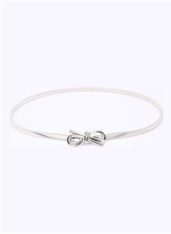 Buy Front Stretch Skinny Elastic Belt Silver in Saudi Arabia