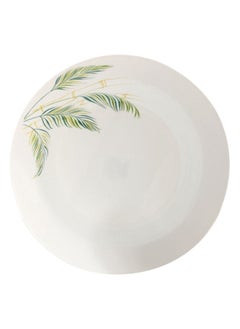 Buy Larah Plano Opal Soup Plate, White & Green – 23 cms in UAE