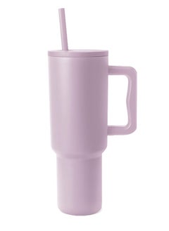 Buy 40oz Car Cup Threaded Lid with Straw Insulated Cold Travel Ice Cup(Purple) in Saudi Arabia