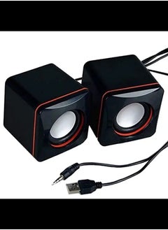 اشتري Computer Speakers, 2.0 USB-Powered Desktop Speakers for PC Tablets Desktop Cellphone Laptop (Black) في الامارات