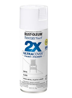 Buy Rust-Oleum 2X Ultra Cover 12oz Gloss White - Spray Paint, Durable, Smooth Finish in UAE