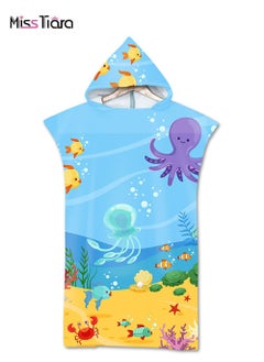 Buy Microfiber Bath Towel Beach Towel Cape Print Hooded Bath Towel Beach Pool Fit Adult or Child 110cm x 75cm in UAE