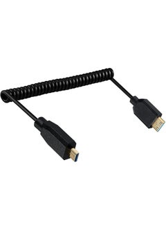 Buy Coiled 8K Mini Hdmi To Micro Hdmi Cable 2.1 Version Gold Plated Micro Hdmi To Mini Hdmi Male To Male Cable Cord 8K 60Hz 4K 120Hz Earc Hdr10 Compatible With Ps5 Tv Switch Roku Micro Mini in Saudi Arabia