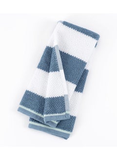 Buy Pillowfort Kids Stripes Hand Towel, Blue & White - 515 GSM, 38x66 cm in UAE