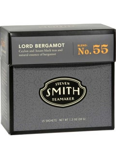 Buy Smith Teamaker | Lord Bergamot No. 55 | Sugar-Free, Sustainably Grown, Caffeinated Full Leaf Earl Grey Black Tea with Italian Bergamot Oil (15 Sachets, 1.2oz each) in UAE