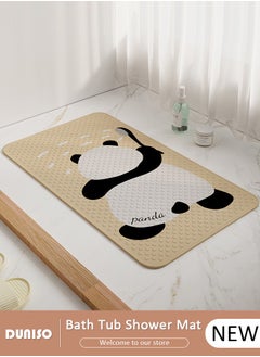 Buy Panda Parttern Anti Slip Bathroom Mat Shower Mat Waterproof Mat Foot Massage Mat With Drain Holes And Suction Cups 40*70cm Bath Mat For Tub, Toilet And Bathroom Floors Beige in UAE