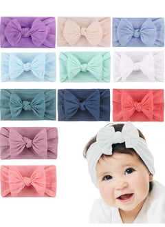 Buy 11-Pack Baby Girls Bowknot Headbands - Soft, Stretchy Nylon for Toddlers in Saudi Arabia