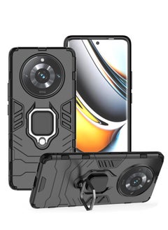 اشتري Realme 11 Pro 5G Realme 11 Pro Plus 5G case for Heavy Duty Dual Layer Shockproof Cover with Magnetic Ring Kickstand (Black) في السعودية