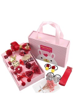 Buy 19-Piece Girl Exquisite Headdress Set Gift Box Lovely Hairpin Headdress Flower Head wear For Little Girls in UAE